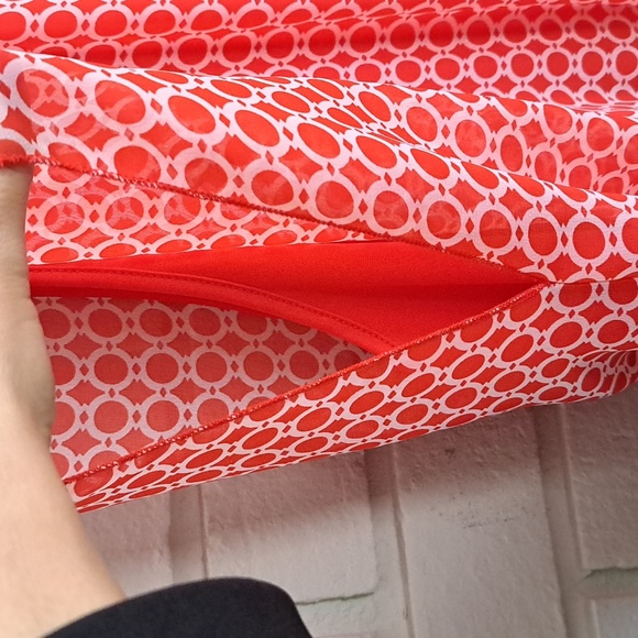 Tacera Red/White Elastic Waist Band Sleeveless Lined Dress. Size 3X NWOT - Picture 3 of 10